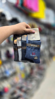 جوراب نیم ساق مردانه نخ پنبه طرح GIVENCIY کد 2215 ( 12 جفتی )