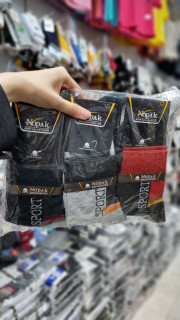 جوراب نیم ساق مردانه نخ پنبه طرح اسپورت کد ۲۲۲۷ ( 12 جفتی )