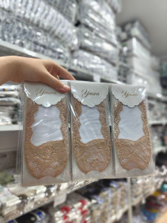 جوراب پاپوش گیپوری طرح تک رنگی کد ۱۱۲۲