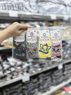 جوراب ساقدار بچه گانه طرح گربه کد 2609