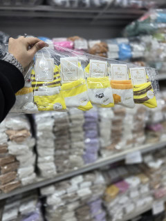 جوراب نیم ساق بچه گانه طرح زنبوری 6سایز کد 2995( 12جفتی )