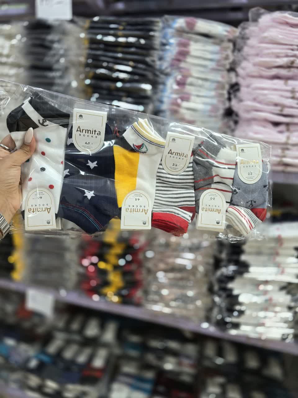 جوراب مچی بچگانه 6 شماره ارمیتا طرح متنوع کد 2832