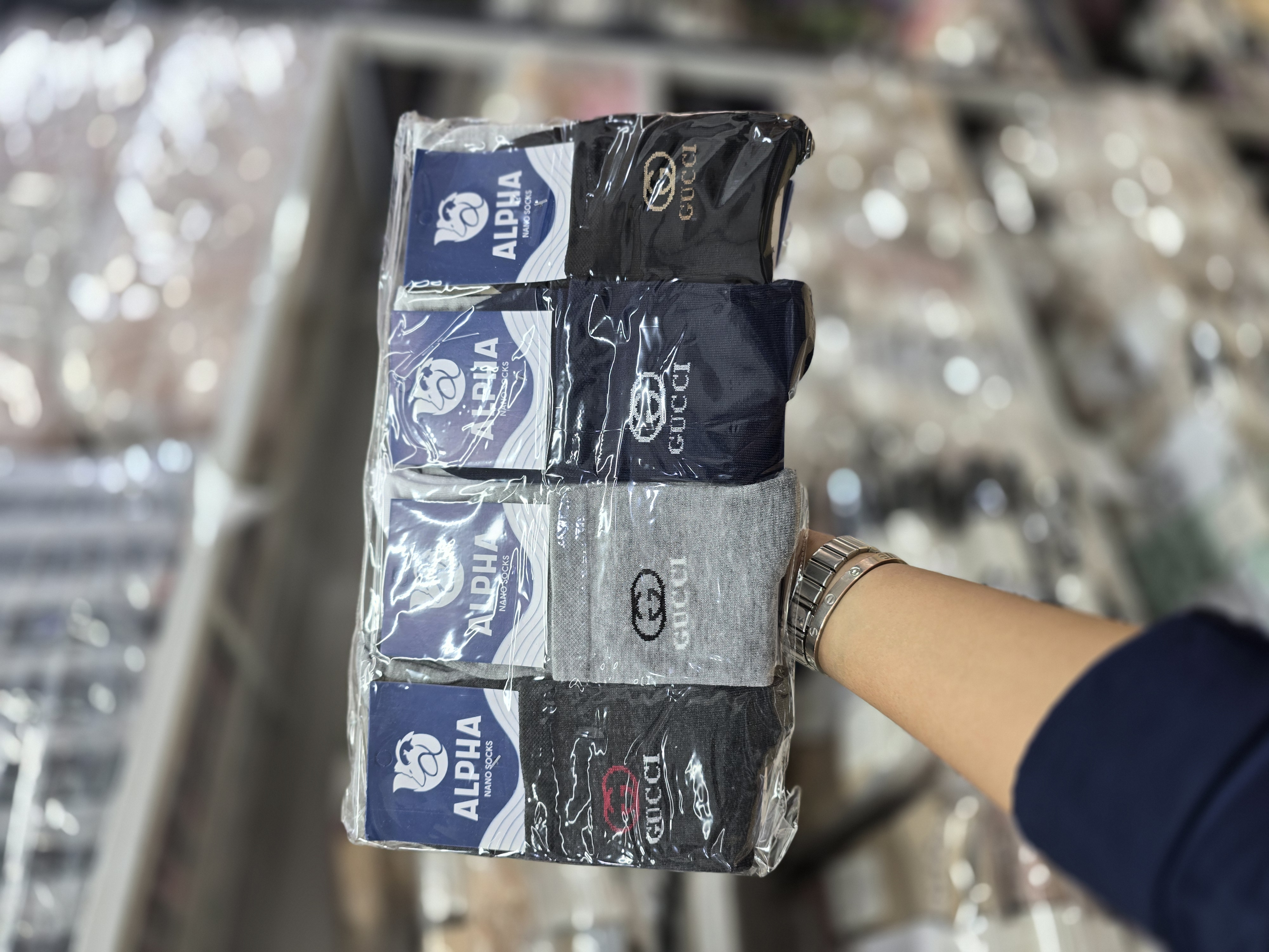 جوراب نیم ساق مردانه آلفا طرح GUCCI کد 2252