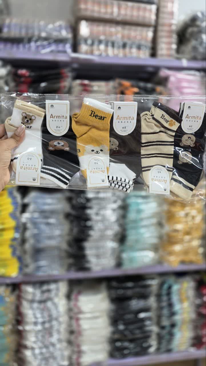 جوراب مچی بچه گانه6شماره ارمیتا طرح متنوع اسپرت کد 2802 (۱۲تایی)