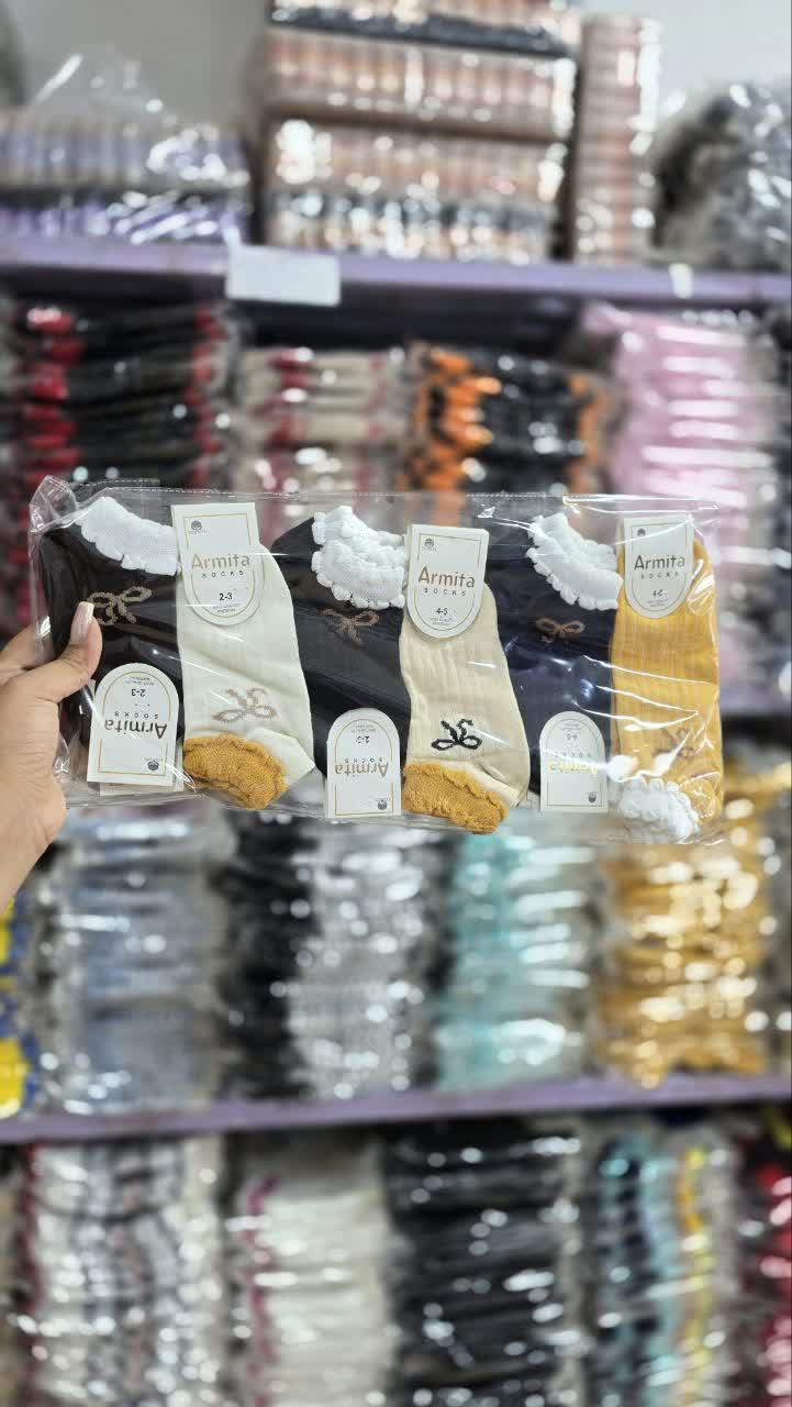 جوراب مچی بچگانه 6 شماره ارمیتا طرح پاپیون  کد 2832