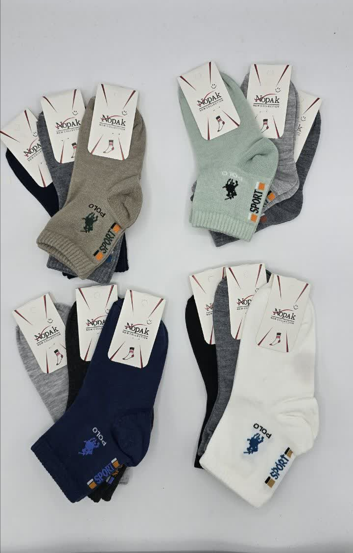 جوراب نیم ساق بچگانه اعلا پاشنه پنجه دوبل طرح polo کد 2804