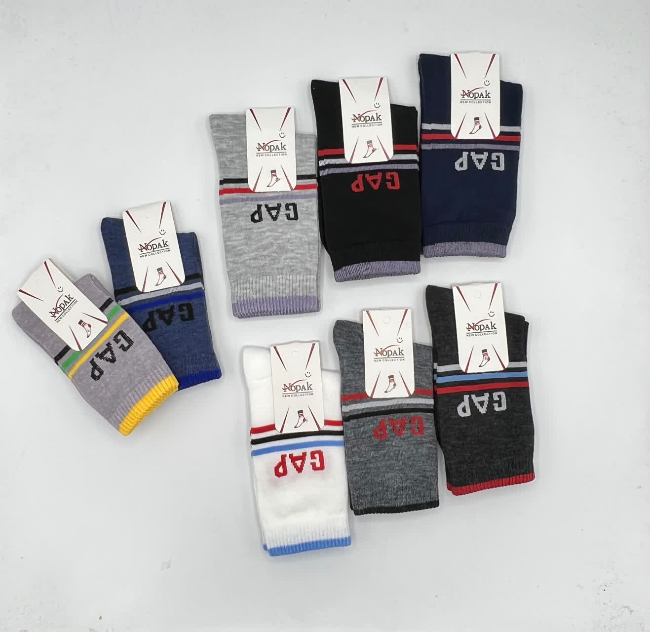 جوراب ساق دار بچگانه اعلا پاشنه پنجه دوبل طرح cap کد ۲۷۹۱